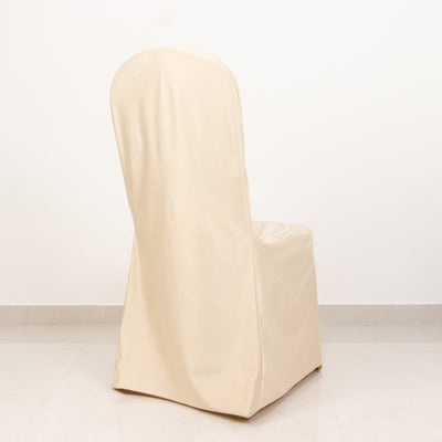 Scuba Stretch Banquet Chair Cover Beige - Wrinkle Free & Durable Slim Fit Slipcover