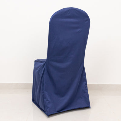 Scuba Stretch Banquet Chair Cover Navy Blue - Wrinkle Free & Durable Slim Fit Slipcover