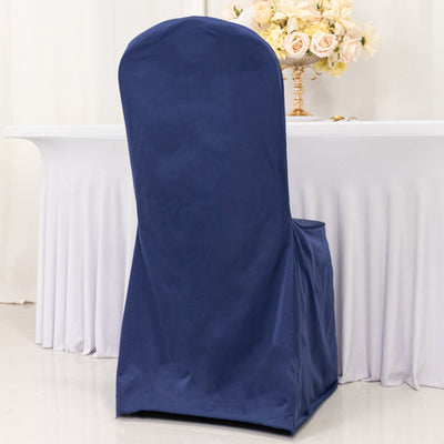 Scuba Stretch Banquet Chair Cover Navy Blue - Wrinkle Free & Durable Slim Fit Slipcover