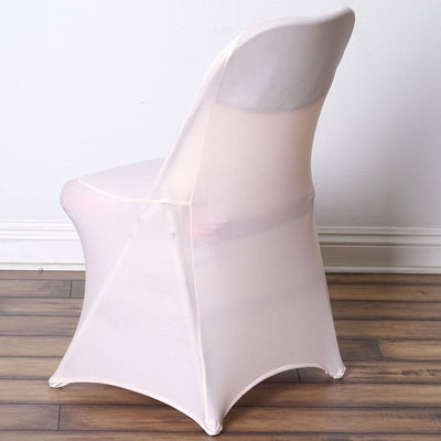 Stretch Spandex Folding Chair Cover Blush - Durable 160GSM Fitted Slipcover