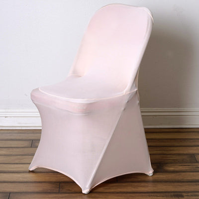 Stretch Spandex Folding Chair Cover Blush - Durable 160GSM Fitted Slipcover