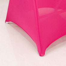 Fuchsia Spandex Folding Slip On Chair Covers with Silver Rhinestone Buckled Sash Band