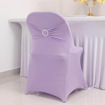 <h3 style="margin-left:0px;">Sophisticated Lavender Lilac Spandex Folding Slip On Chair Covers