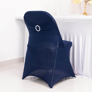 <h3 style="margin-left:0px;">Sophisticated Navy Blue Spandex Folding Slip On Chair Covers