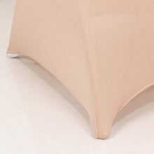 Nude Spandex Folding Slip On Chair Covers with Silver Rhinestone Buckled Sash Band