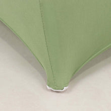 Sage Green Spandex Folding Slip On Chair Covers with Silver Rhinestone Buckled Sash Band