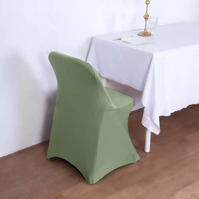 Stretch Spandex Folding Chair Cover Dusty Sage Green - Durable 160GSM Fitted Slipcover