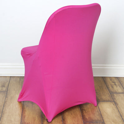 Stretch Spandex Folding Chair Cover Fuchsia - Durable 160GSM Fitted Slipcover
