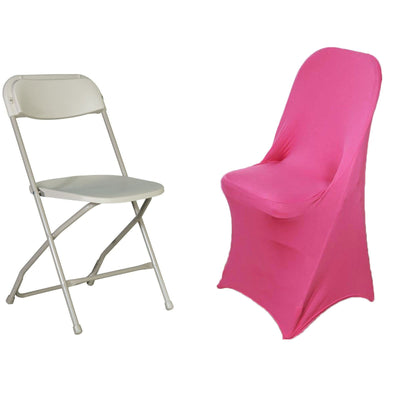 Stretch Spandex Folding Chair Cover Fuchsia - Durable 160GSM Fitted Slipcover
