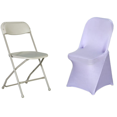 Stretch Spandex Folding Chair Cover Lavender Lilac - Durable 160GSM Fitted Slipcover