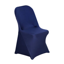 10 Pack Navy Blue Spandex Folding Slip On Chair Covers, Stretch Fitted Chair Covers - 160 GSM