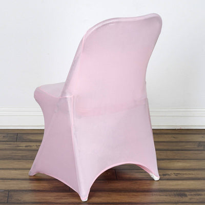 Stretch Spandex Folding Chair Cover Pink - Durable 160GSM Fitted Slipcover