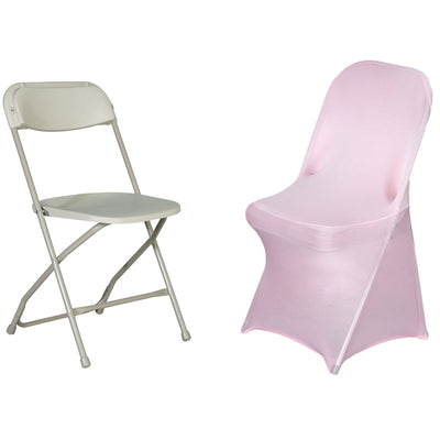 Stretch Spandex Folding Chair Cover Pink - Durable 160GSM Fitted Slipcover