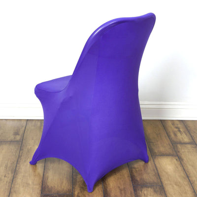 Stretch Spandex Folding Chair Cover Purple - Durable 160GSM Fitted Slipcover