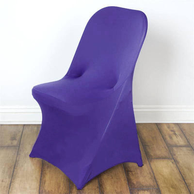 Stretch Spandex Folding Chair Cover Purple - Durable 160GSM Fitted Slipcover