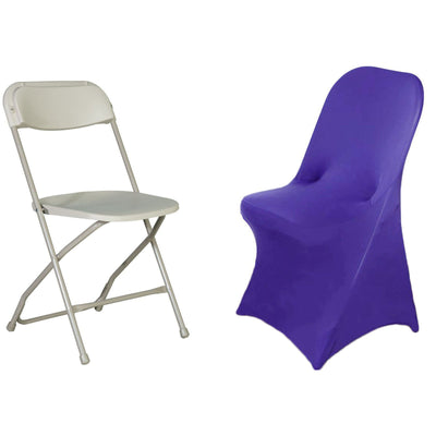 Stretch Spandex Folding Chair Cover Purple - Durable 160GSM Fitted Slipcover
