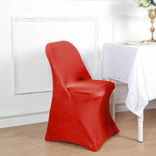 10 Pack Red Spandex Folding Slip On Chair Covers, Stretch Fitted Chair Covers - 160 GSM