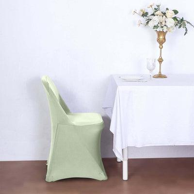 Stretch Spandex Folding Chair Cover Sage Green - Durable 160GSM Fitted Slipcover