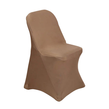 Easy To Use Taupe Spandex Fitted Chair Covers