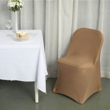 10 Pack Taupe Spandex Folding Slip On Chair Covers, Stretch Fitted Chair Covers - 160 GSM