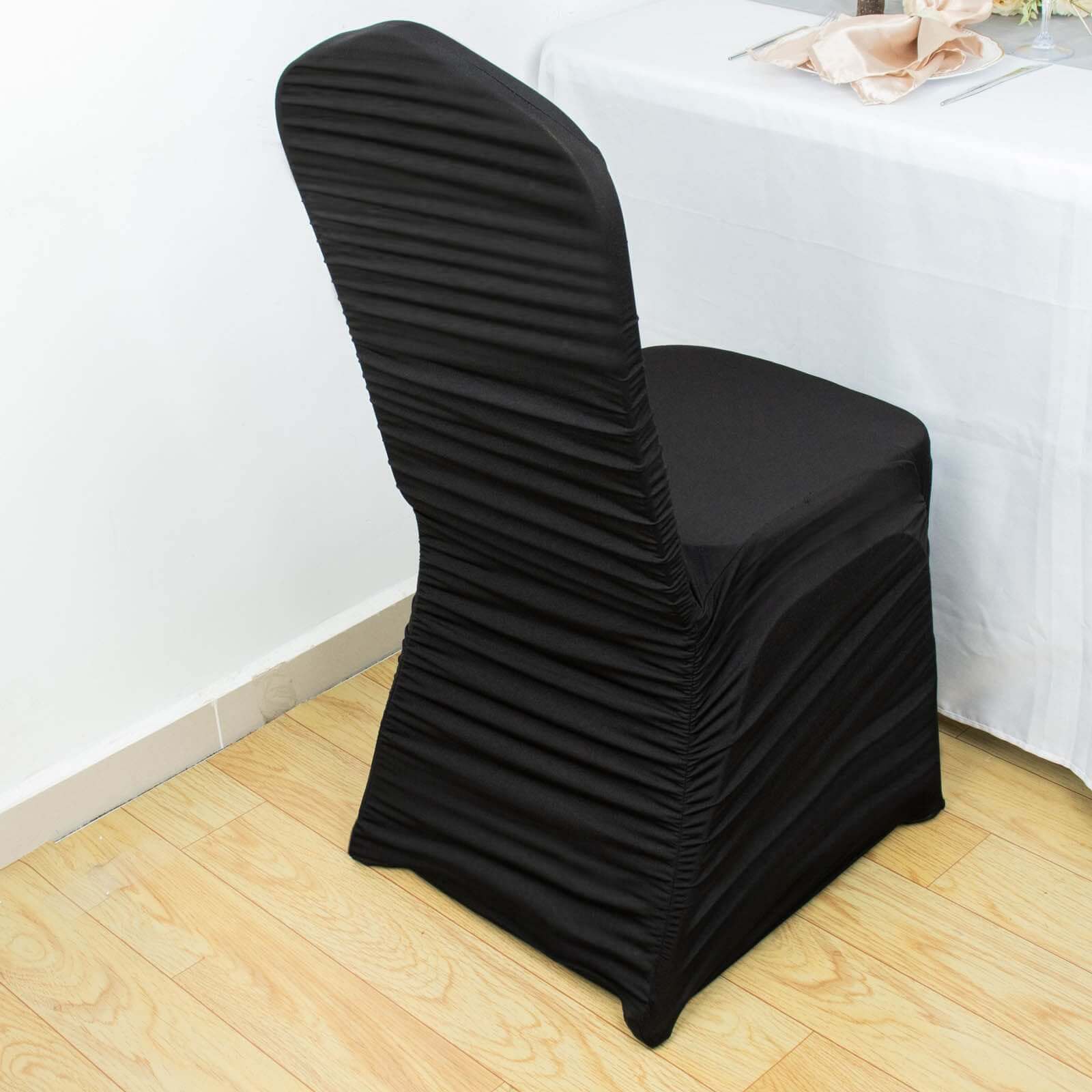 Black Premium Spandex Folding Chair Cover, 160 Gsm