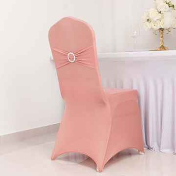 Dusty Rose Spandex Banquet Slip-On Chair Cover