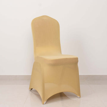 Make a Bold Statement with Champagne Spandex Banquet Slip-On Chair Cover