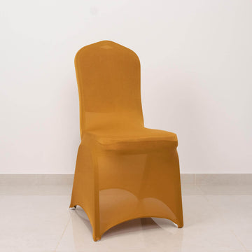 Make a Bold Statement with Gold Spandex Banquet Slip-On Chair Cover