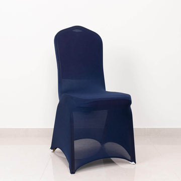 Make a Bold Statement with Navy Blue Spandex Banquet Slip-On Chair Cover