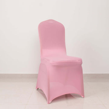 Make a Bold Statement with Pink Spandex Banquet Slip-On Chair Cover