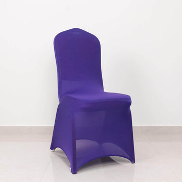 Make a Bold Statement with Purple Spandex Banquet Slip-On Chair Cover