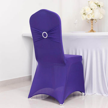 Purple Spandex Banquet Slip-On Chair Cover