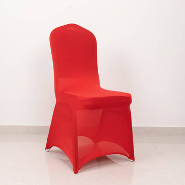 Make a Bold Statement with Red Spandex Banquet Slip-On Chair Cover