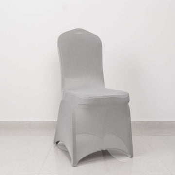 Make a Bold Statement with Silver Spandex Banquet Slip-On Chair Cover