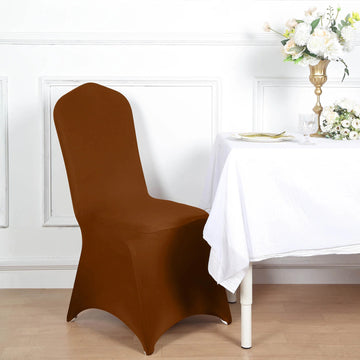 <h3 style="margin-left:0px;"><span style="background-color:transparent;color:#000000;">Versatile and Reusable Cinnamon Brown Spandex Chair Cover</span>