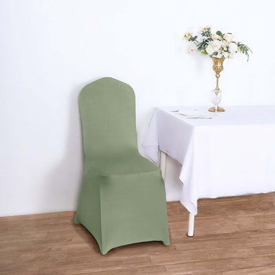 Spandex Stretch Fitted Banquet Chair Cover 160GSM Dusty Sage Green - Durable Slip-On Slipcover
