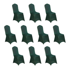 10 Pack Hunter Emerald Green Spandex Fitted Banquet Chair Covers