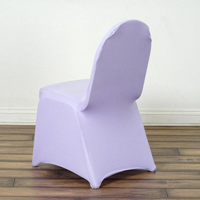 10 Pack Spandex Fitted Banquet Chair Covers Lavender Lilac - Reusable Stretch Slip-On Slipcovers