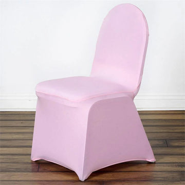 <h3 style="margin-left:0px;"><span style="background-color:transparent;color:#000000;">Elegant and Stretchy Pink Spandex Banquet Chair Cover</span>