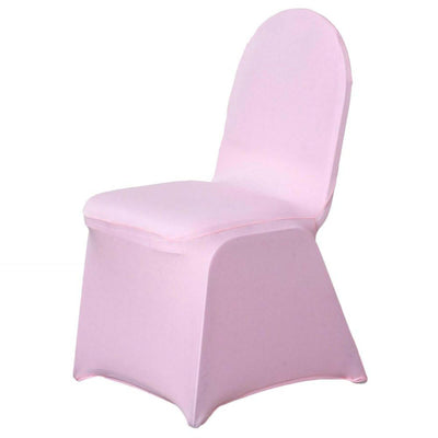 Spandex Stretch Fitted Banquet Chair Cover 160GSM Pink - Durable Slip-On Slipcover