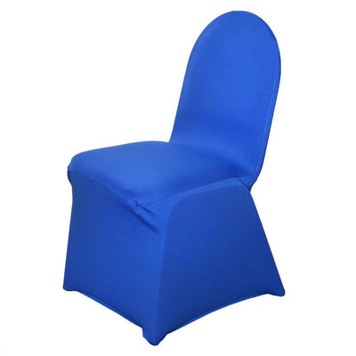 Spandex Stretch Fitted Banquet Chair Cover 160GSM Royal Blue - Durable Slip-On Slipcover