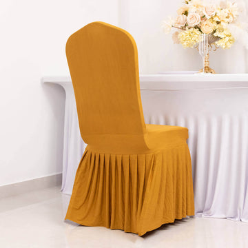 <h3 style="margin-left:0px;"><strong>Enhance Your Event Décor With Gold Ruffle Banquet Chair Cover</strong>