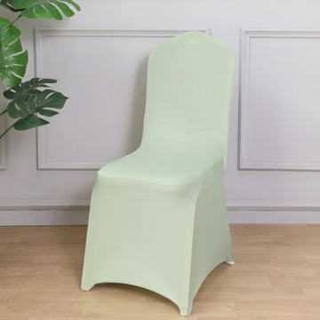 <h3 style="margin-left:0px;"><span style="background-color:transparent;color:#000000;">Elegant and Stretchy Sage Green Spandex Banquet Chair Cover</span>