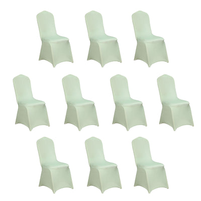 10 Pack Spandex Fitted Banquet Chair Covers Sage Green - Reusable Stretch Slip-On Slipcovers