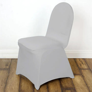 <h3 style="margin-left:0px;"><span style="background-color:transparent;color:#000000;">Elegant and Stretchy Silver Spandex Banquet Chair Cover</span>