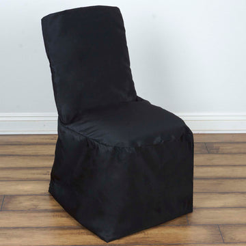 Create Unforgettable Moments with the Black Polyester Square Top Banquet Chair Cover