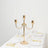 Gold 3-Arm Metal Candelabra – 22inch Tall Modern Taper Candle Holder Centerpiece Stand