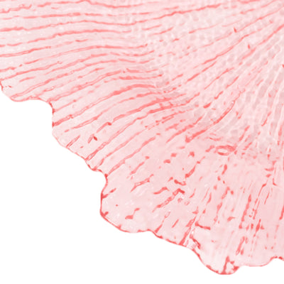 6-Pack Acrylic Plastic Charger Plates 13" Round Transparent Blush Reef Design - Decorative Dinner Charger Tableware