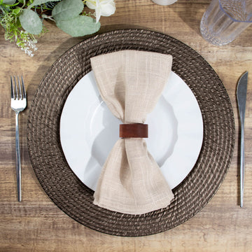 Durable and Stylish Natural Brown Charger Plates