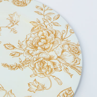 6 Pack Floral Acrylic Charger Plates in French Toile Pattern, Matte Lavender and White Round Dinner Charger Event Tabletop Decor - 13"